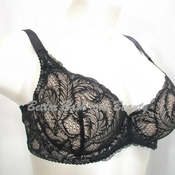 42D Paramour 115027 Lou Lou Lace Unlined UW‎ Bra Black - Picture 6 of 11
